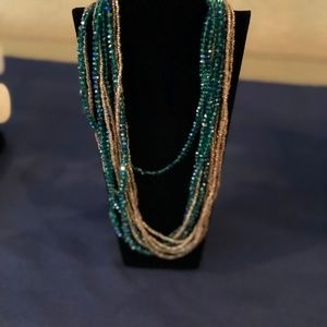 aqua and gold necklace